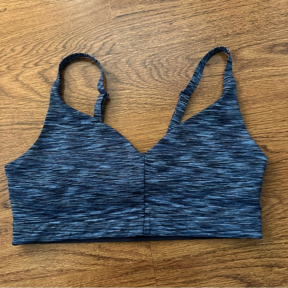 Outdoor Voices Heathered Blue Sports Bra medium running adjustable straps